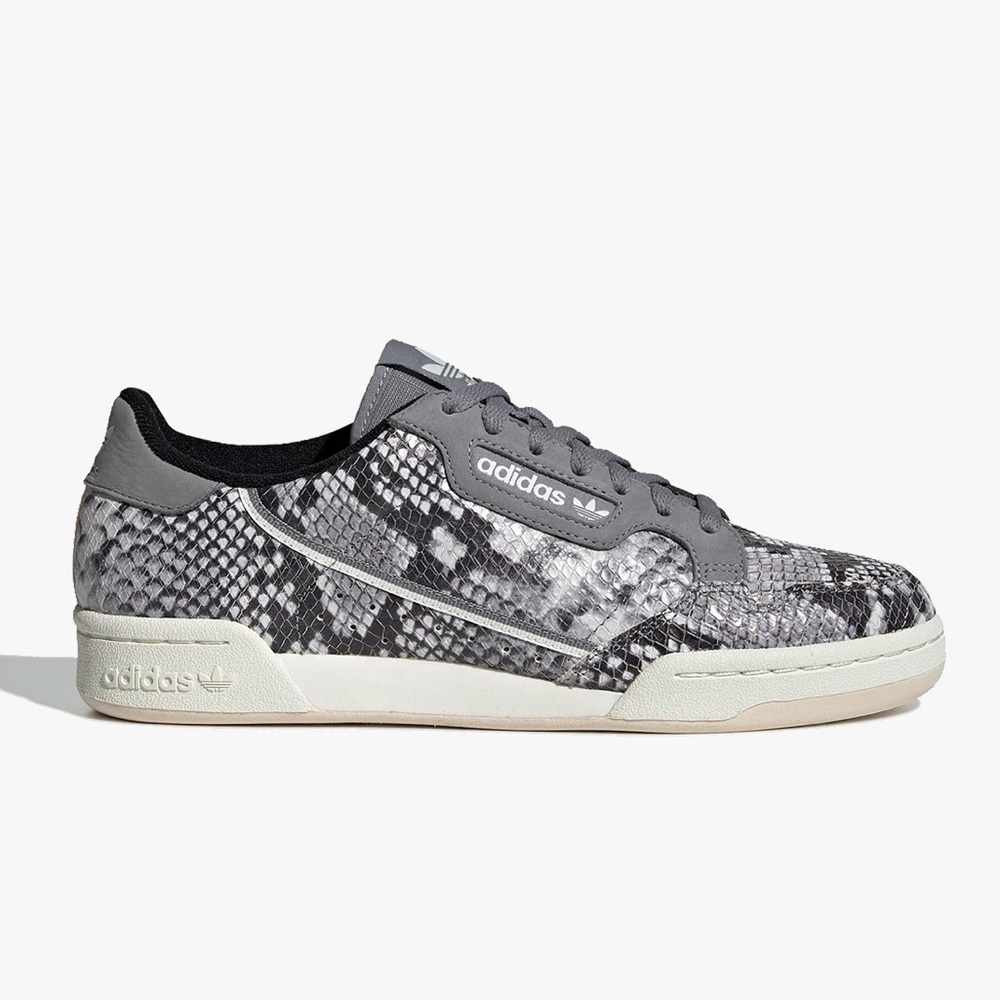 Adidas continental 80 in grey snake print